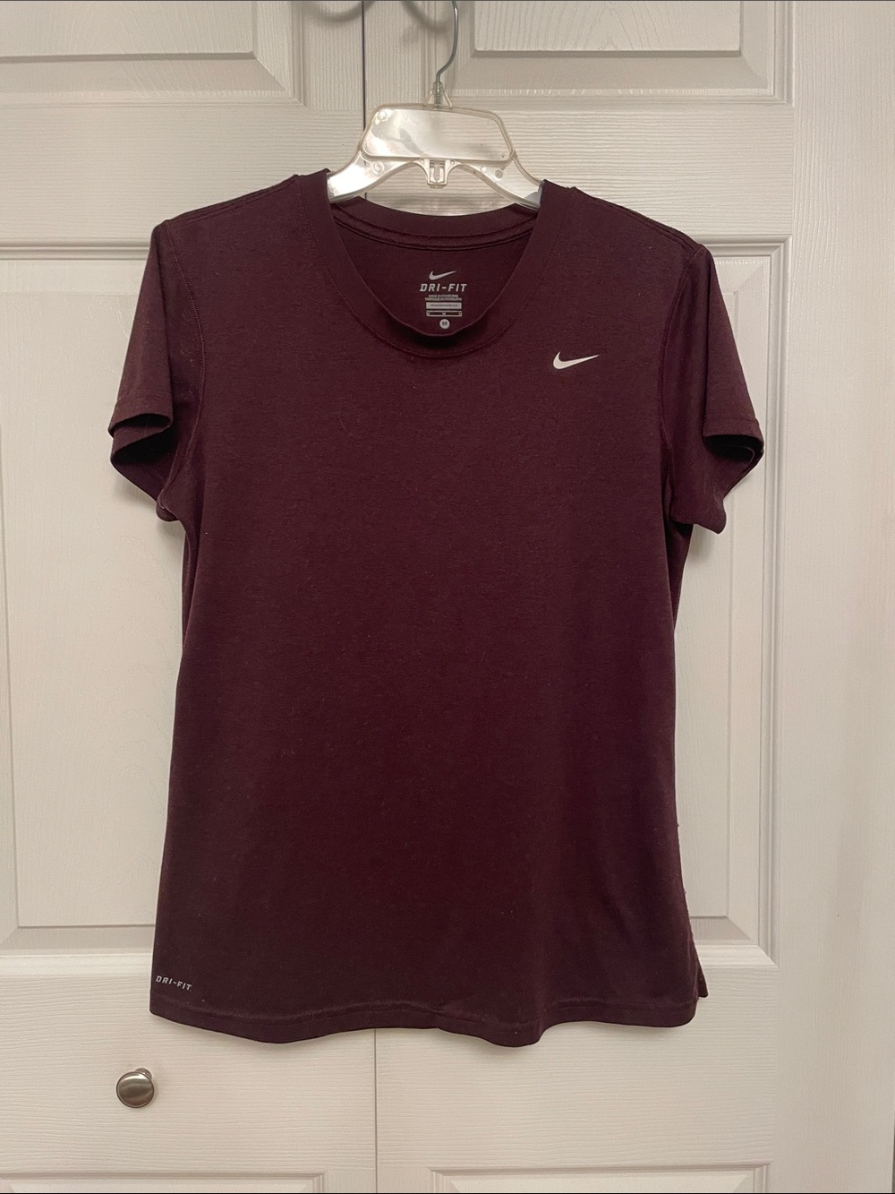 Nike Dri-Fit Medium Polyester Athletic Tee Shirt Dark Purple Color Lightly Used